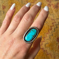 Dramatic Turquoise in Sterling Silver Ring