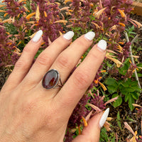 Super 7 Quartz in Simple Sterling Silver Ring