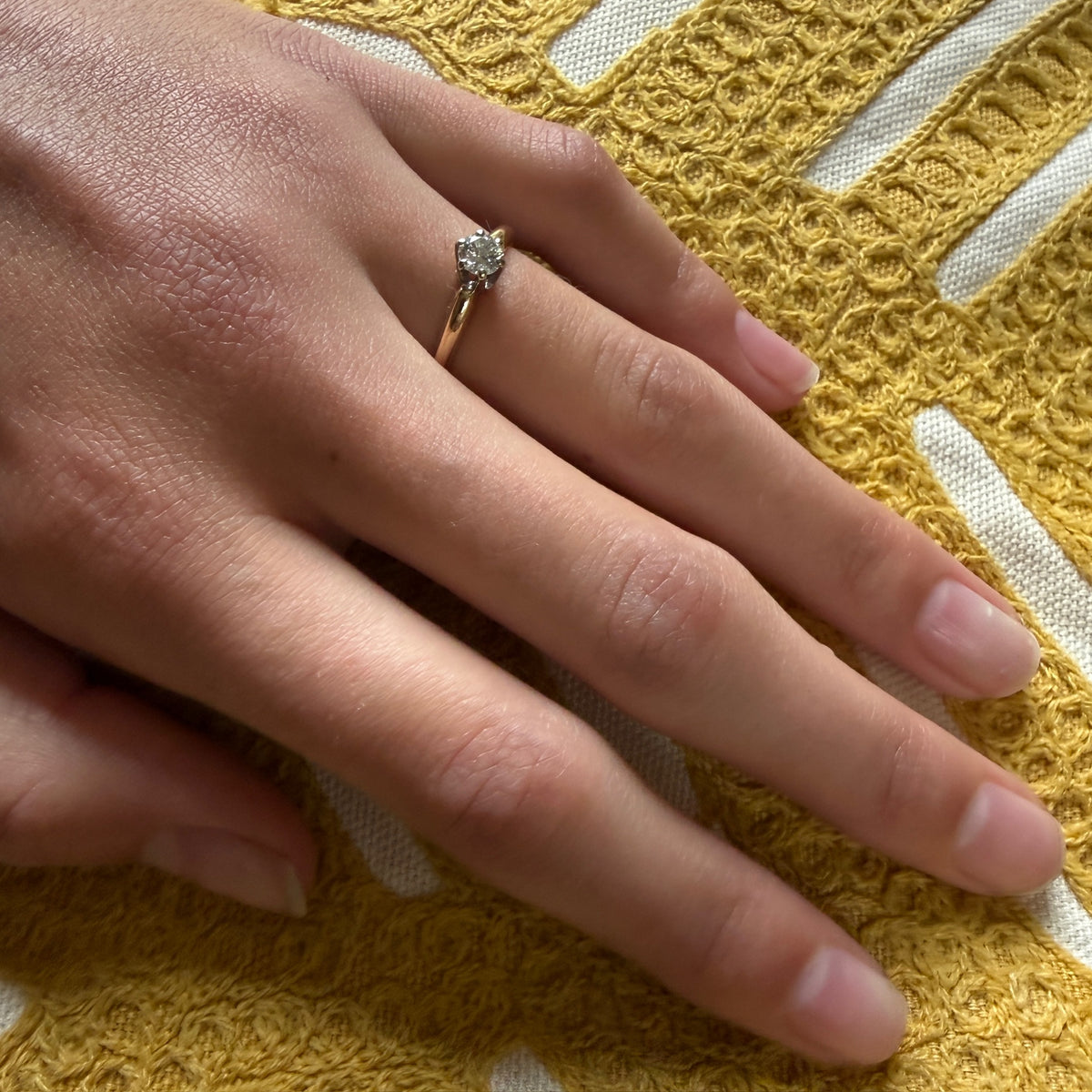 Mid Century .25ct Diamond Solitaire Engagement Ring