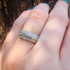 Unexpected Round & Baguette Three Row Diamond Band