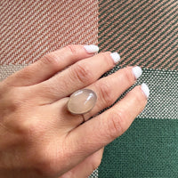 Luminous Rose Quartz & Sterling Silver Ring