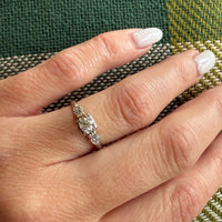 Pretty Retro 18k White Gold & Diamond Engagement Ring