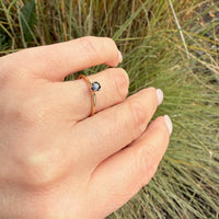 Velvety Blue Sapphire in Classic Solitaire Ring