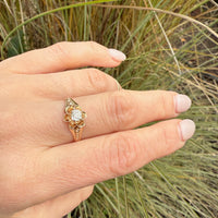 Victorian Old Mine Cut Diamond Floral Solitaire Ring