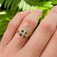 Rose Cut Diamond Set Quincunx Ring in Platinum & 18k