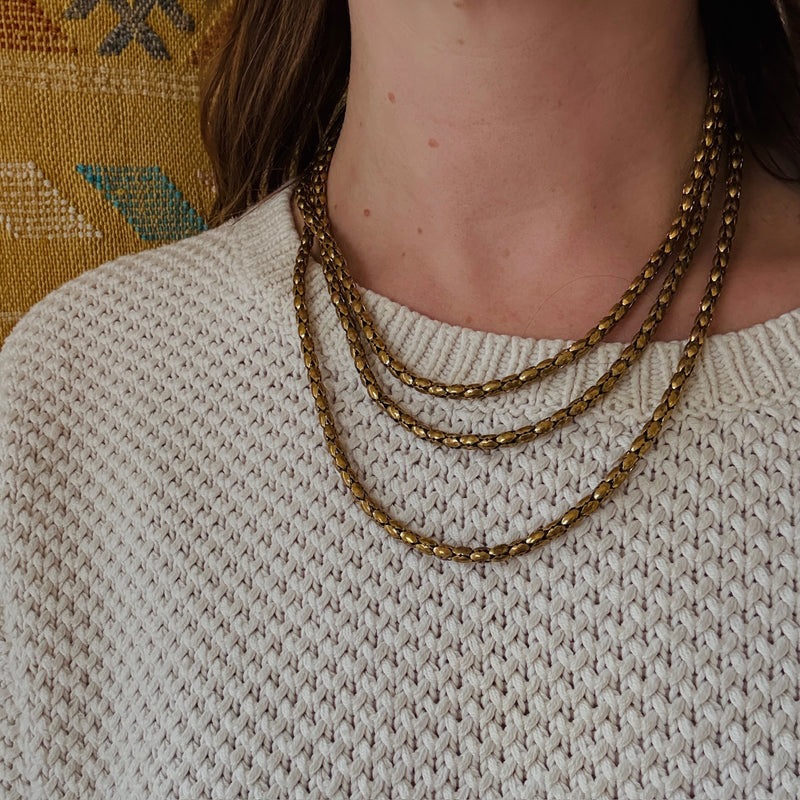 Extra Long Mid Century Tube Link Chain