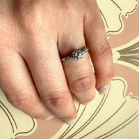 Clean-Lined White Gold & Old Euro Cut Diamond Ring