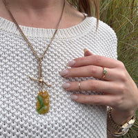 Clever Green & Orange Jade Gourd Pendant