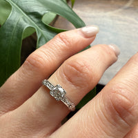 Forget-Me-Not Platinum & Old Euro Cut Diamond Ring