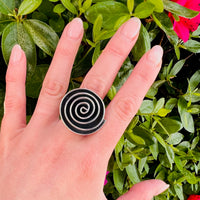 Hypnotic Sterling Spiral Statement Ring