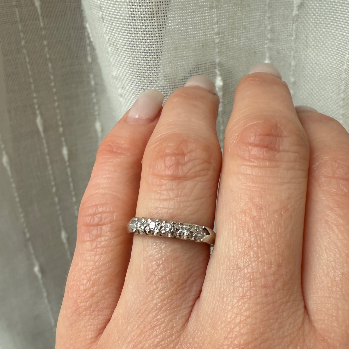 Pretty Mid Century Diamond Wedding Band