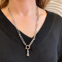 Sterling Trombone Chain with Cool Bolt Ring by Ancient Influences
