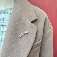 Ruby and Diamond Antique Railroad Nail Brooch