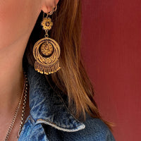Fabulous Big Gold Filigree Earrings