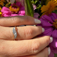 Jaunty Diamond Wave Band in Platinum & 18ct Gold