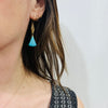 Antique 18k Filigree & Turquoise Fan Earrings by brunet