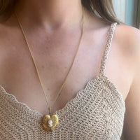 Engraved Gold Filled Heart Locket with Cameo
