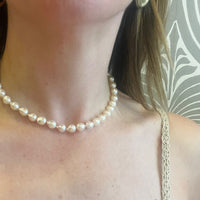 Semi-Baroque Cultured Pearl Choker with Hidden Clasp