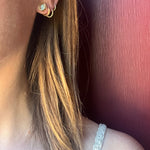 Petite Marquis-Shaped Opal & Gold Stud Earrings