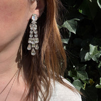 Long Eisenberg Ice Crystal Chandelier Earrings