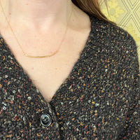 Hand Forged Gold Bar Necklace by brunet