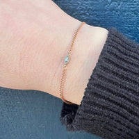 Rosy Gold Curb and Diamond Navette Bracelet by brunet