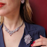 Orchid-Colored Crystal Eisenberg Brooch
