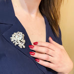 Eisenberg Original Crystal & Sterling Silver Brooch