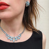 Aqua-Colored Crystal Eisenberg Ice Necklace & Earrings