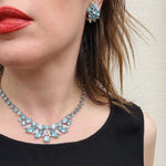 Aqua-Colored Crystal Eisenberg Ice Necklace & Earrings