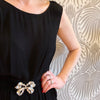 Bountiful Eisenberg Original Crystal & Sterling Bow Brooch