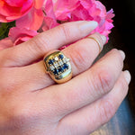 Sapphire & Diamond Modernist Ring by Dankner & Sons