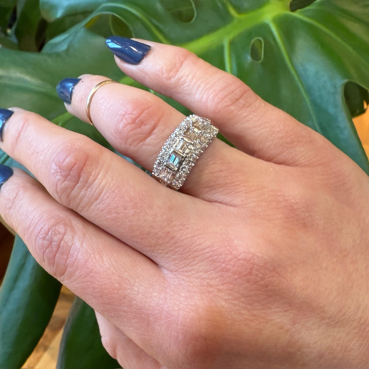 Luxurious Platinum and Diamond Band