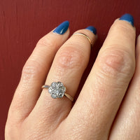 Platinum and Gold Star and Flower Ring