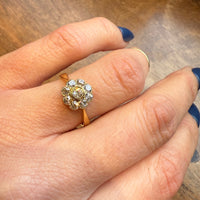 Shining 18k Gold OMC Diamond Cluster Ring