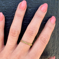 Bars & Blossoms Engraved NOS Gold Band