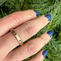 Hammered 18k Band with Black Diamonds