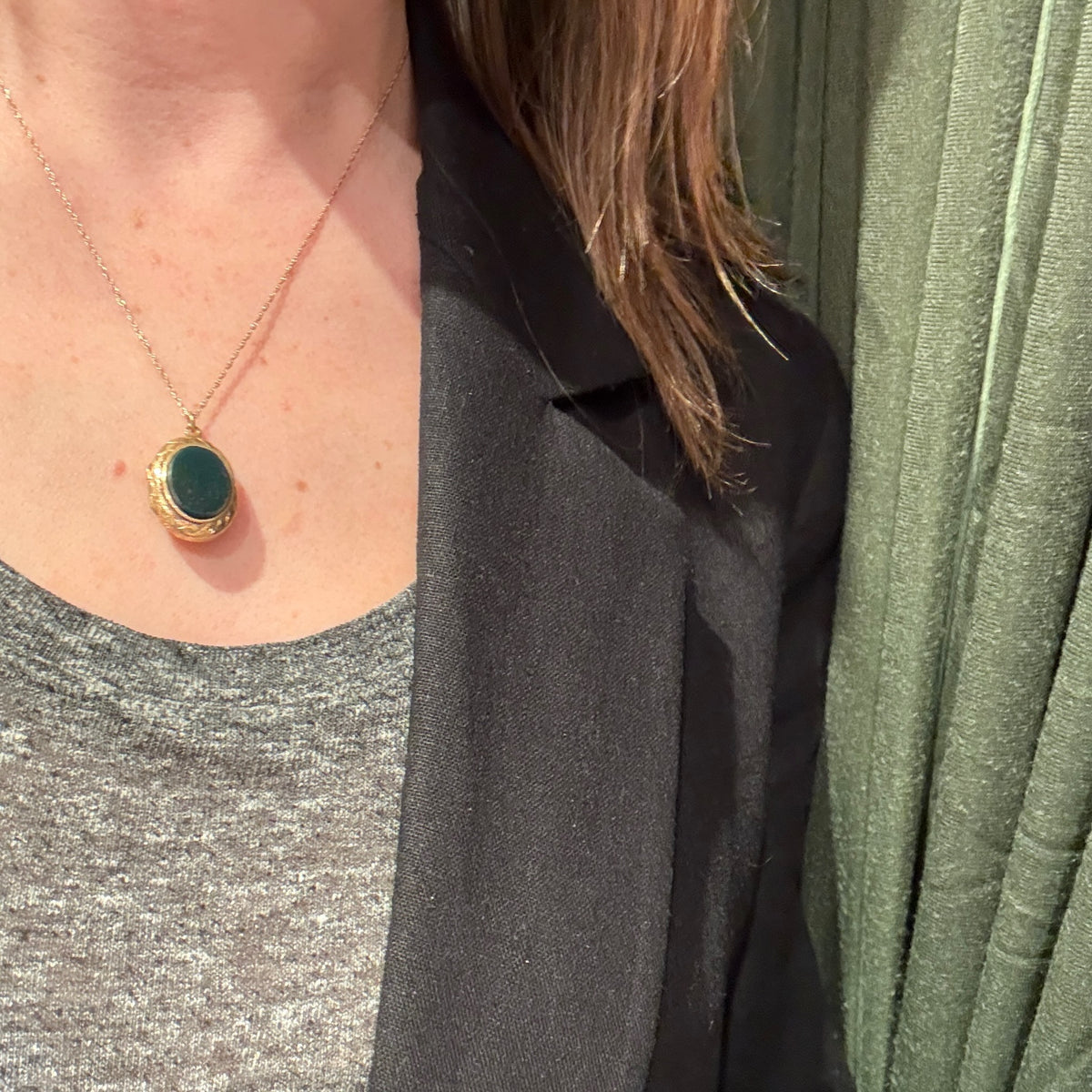 Bloodstone and Agate 15ct Locket