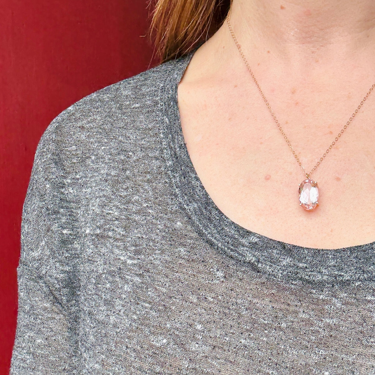 Peachy Pink Morganite Pendant