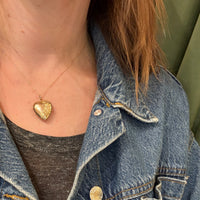 Pretty Puffy Heart Antique Gold Locket