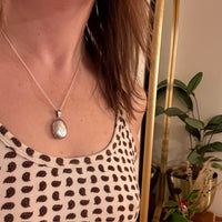 Foliate Motif Sterling Silver Oval Locket