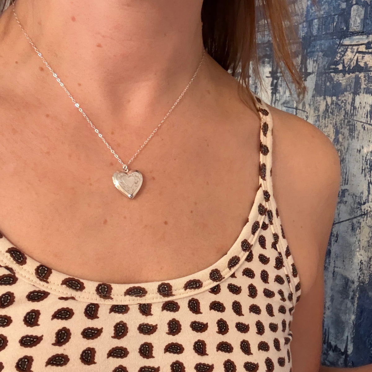 Classic Silver-Tone Engraved Heart Locket