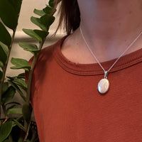 Pretty Engraved Sterling Silver Oval Locket