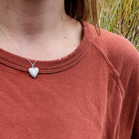 Petite Engraved Silver-Tone Heart Locket