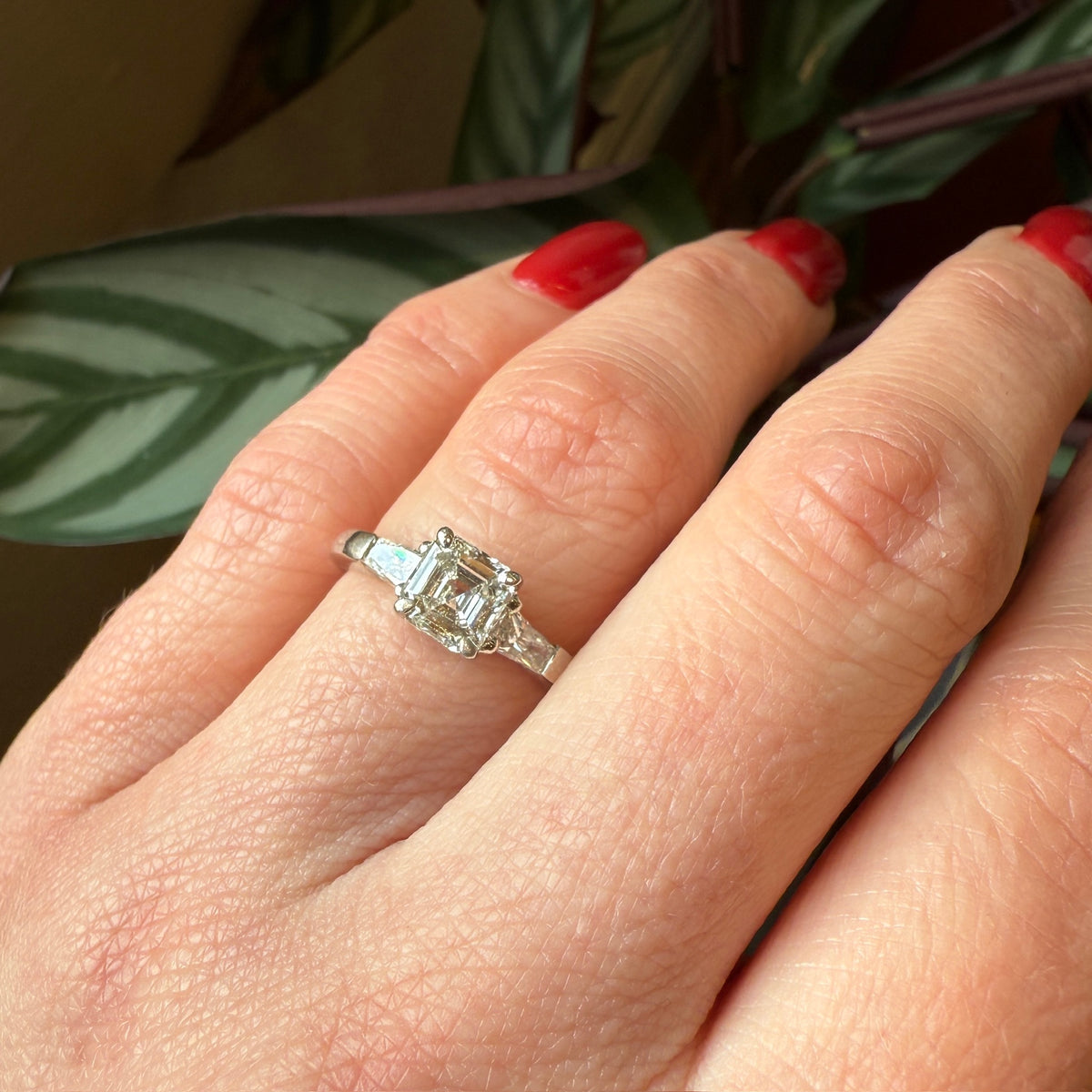 Gorgeous Asscher Cut Diamond in Platinum Engagement Ring