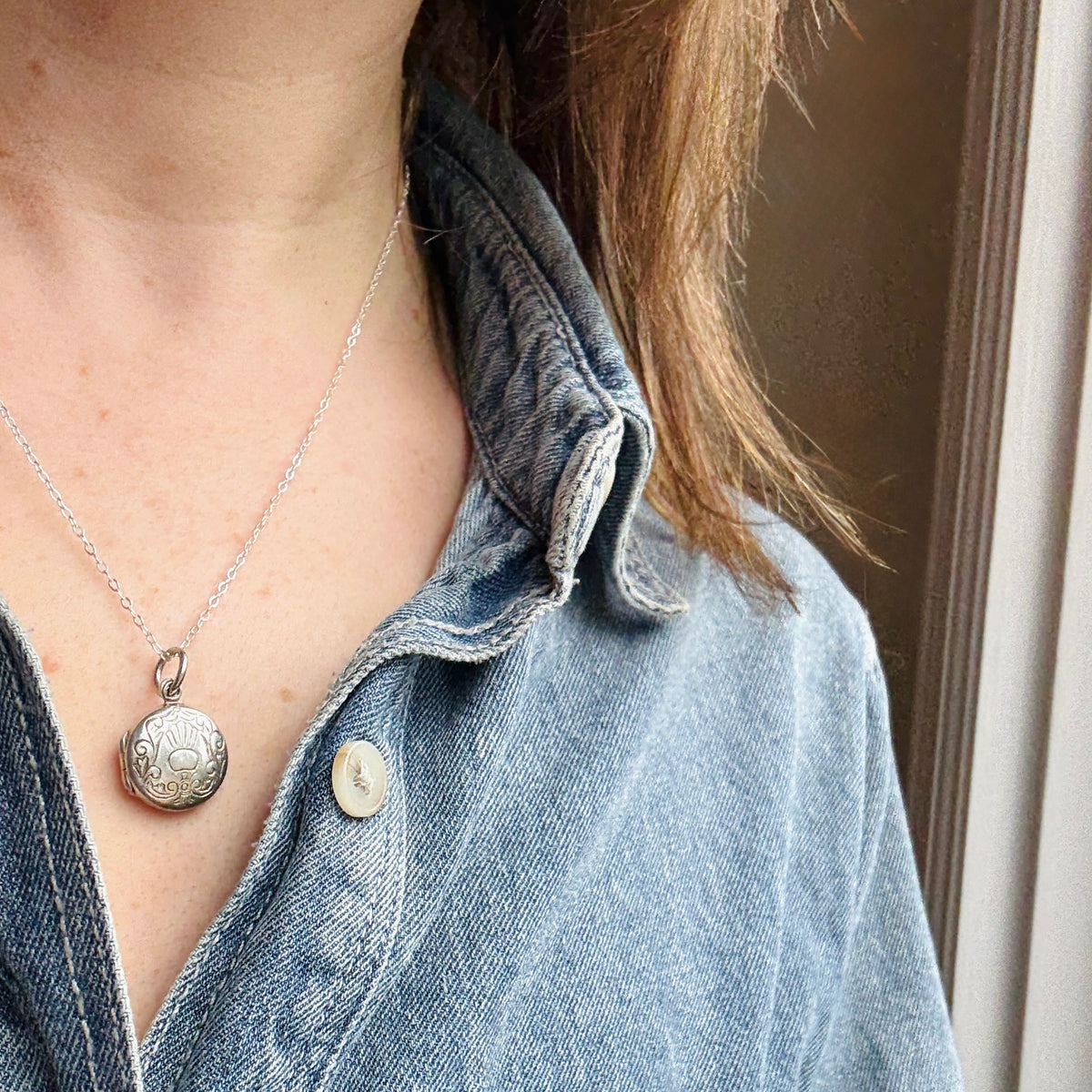 Darling Little Engraved Sterling Locket