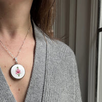 Romantic Mid Century Enamelled Rose Locket