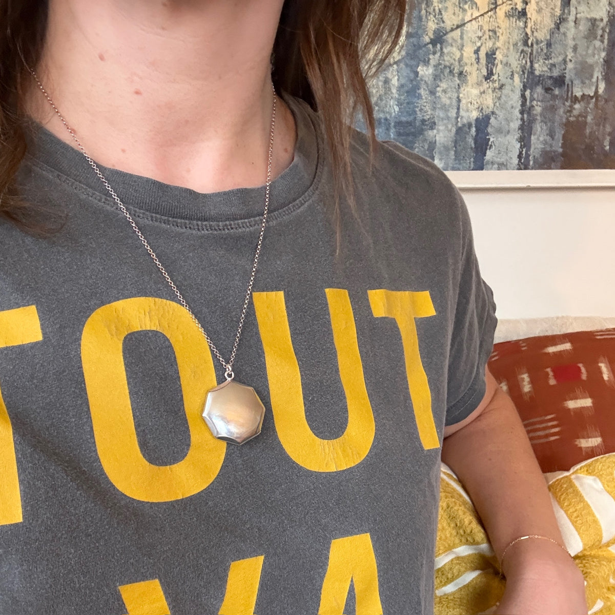 Delightful Edwardian Sterling Silver Octagon Locket