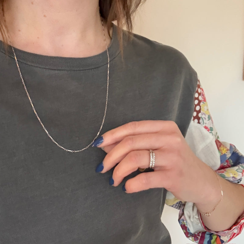 Supple Art Deco 14k White Gold Chain