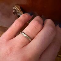 Sleek & Slender Diamond Band with Tiny Engraved Flowers